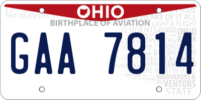 OH license plate GAA7814