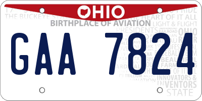 OH license plate GAA7824