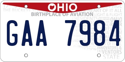 OH license plate GAA7984