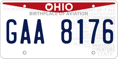 OH license plate GAA8176