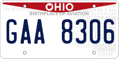 OH license plate GAA8306
