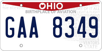 OH license plate GAA8349