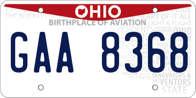 OH license plate GAA8368