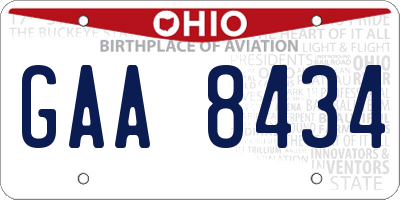 OH license plate GAA8434