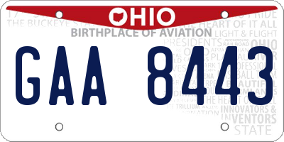 OH license plate GAA8443