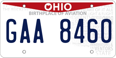 OH license plate GAA8460