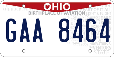 OH license plate GAA8464