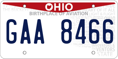 OH license plate GAA8466