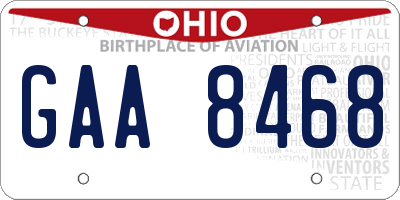 OH license plate GAA8468