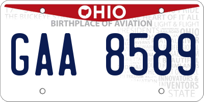 OH license plate GAA8589