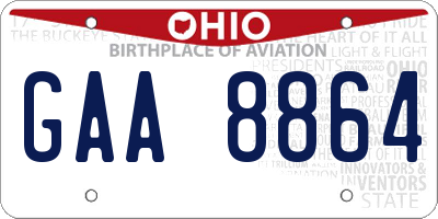 OH license plate GAA8864