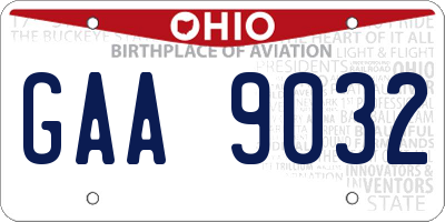 OH license plate GAA9032