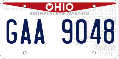 OH license plate GAA9048