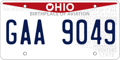 OH license plate GAA9049
