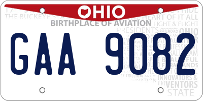 OH license plate GAA9082