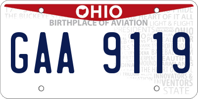 OH license plate GAA9119