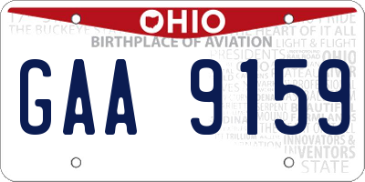 OH license plate GAA9159