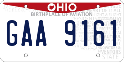 OH license plate GAA9161