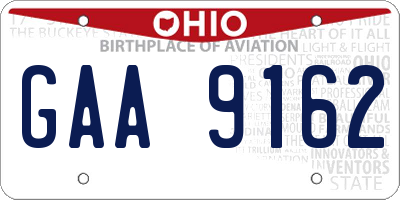 OH license plate GAA9162