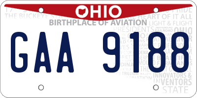 OH license plate GAA9188