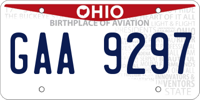 OH license plate GAA9297