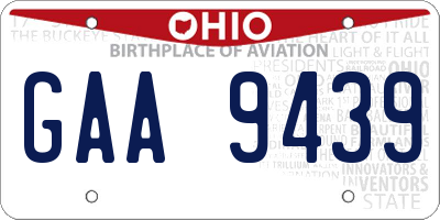 OH license plate GAA9439