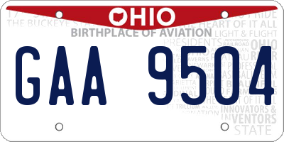 OH license plate GAA9504
