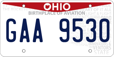 OH license plate GAA9530