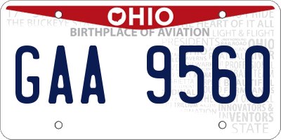 OH license plate GAA9560