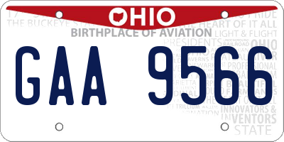 OH license plate GAA9566