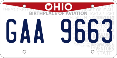 OH license plate GAA9663