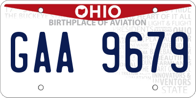 OH license plate GAA9679