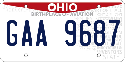 OH license plate GAA9687
