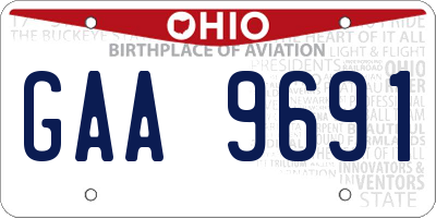 OH license plate GAA9691