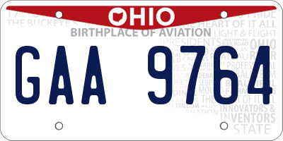 OH license plate GAA9764