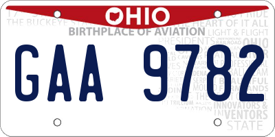OH license plate GAA9782