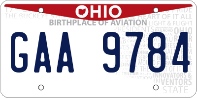 OH license plate GAA9784