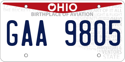 OH license plate GAA9805