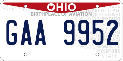 OH license plate GAA9952