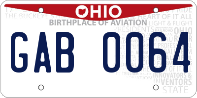OH license plate GAB0064