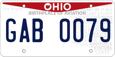 OH license plate GAB0079