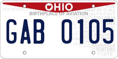 OH license plate GAB0105