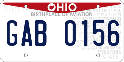 OH license plate GAB0156