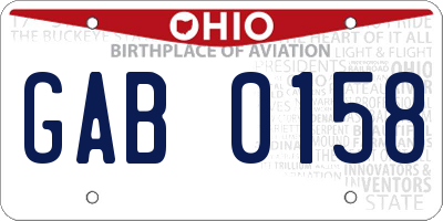 OH license plate GAB0158