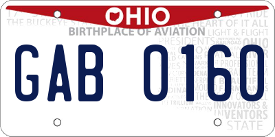 OH license plate GAB0160