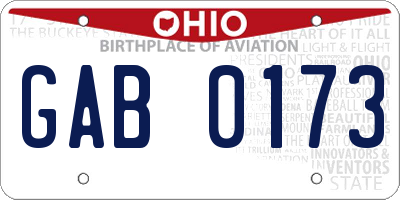 OH license plate GAB0173