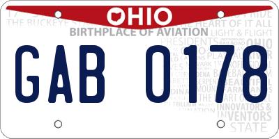 OH license plate GAB0178