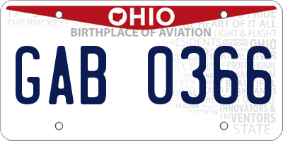 OH license plate GAB0366