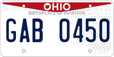 OH license plate GAB0450