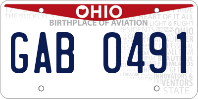 OH license plate GAB0491